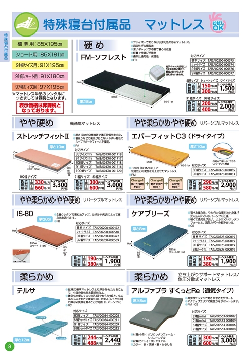 特殊寝台付属品カタログ2025